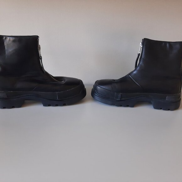 DIESEL - Black Front-zip Ankle Boots - H-Vaiont-Chz - Men's 9 US - Picture 7 of 16